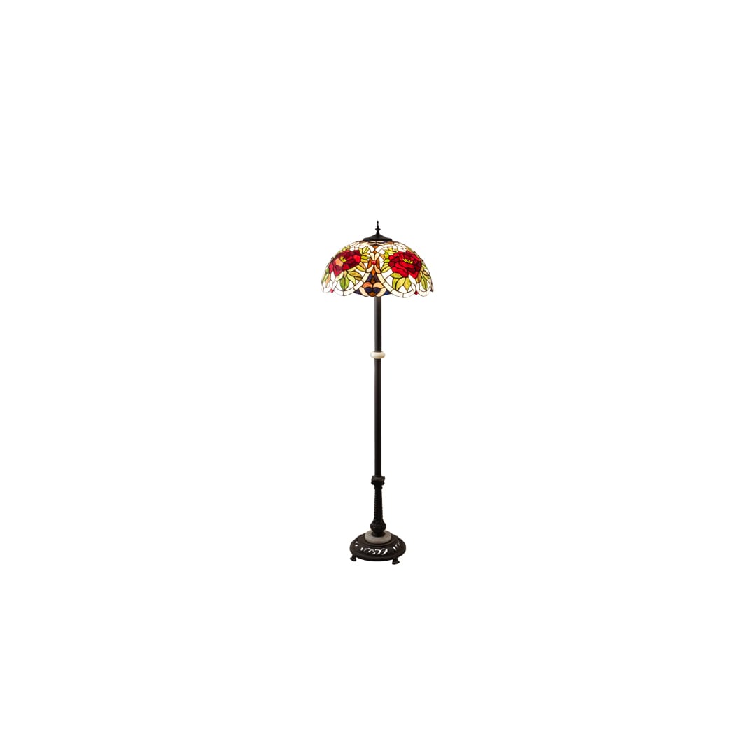 Renaissance Rose 3 Light 62" Tall Buffet Floor Lamp