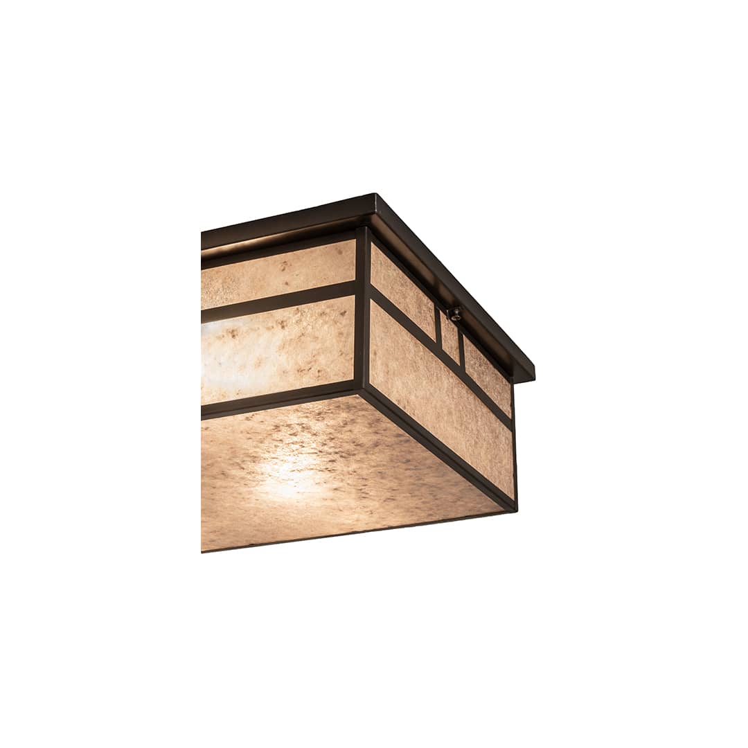 Hyde Park Double Bar Mission 4 Light 36" Wide Flush Mount Ceiling Fixture