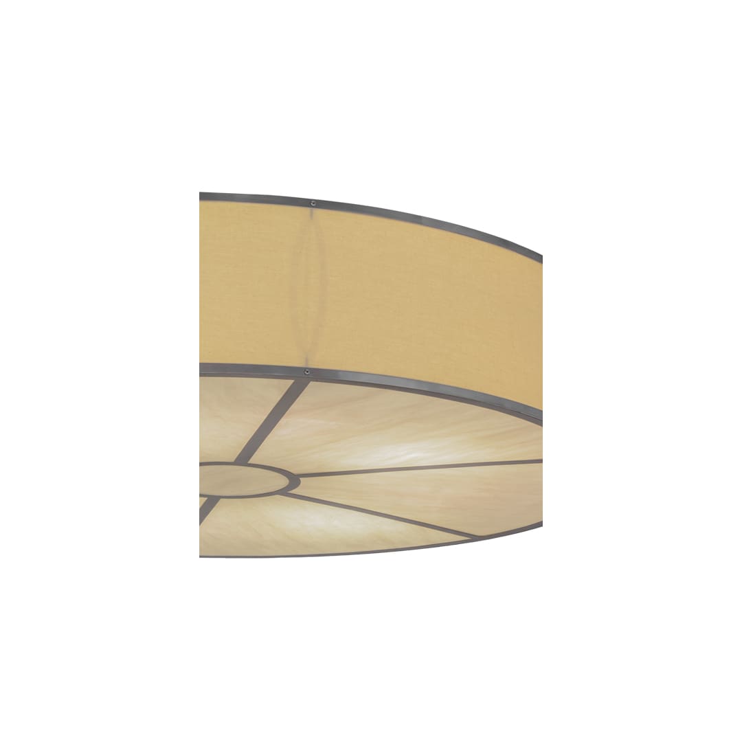 Cilindro 8 Light 48" Wide Semi-Flush Drum Ceiling Fixture with Natural Beige Shade - Nickel Finish