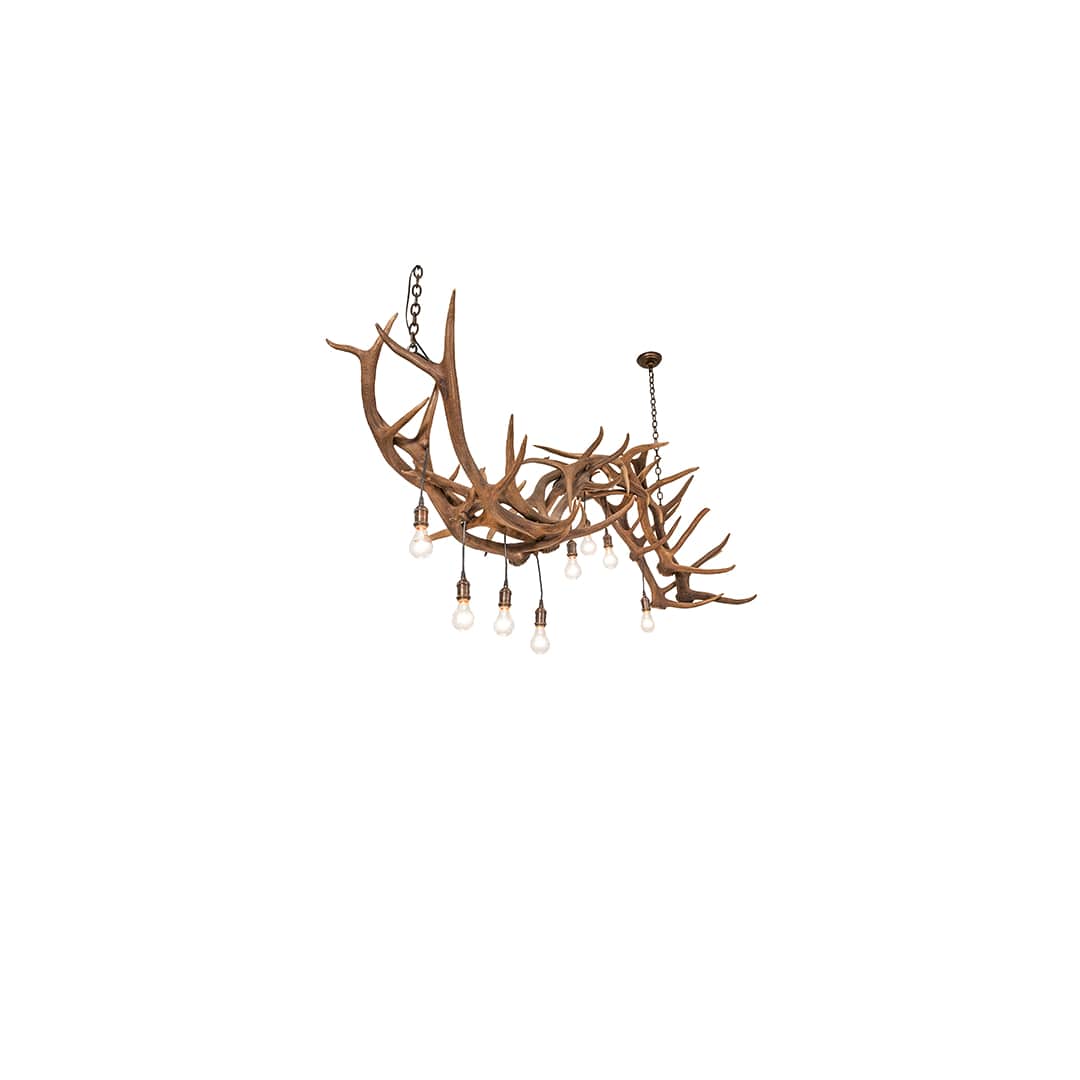 Long Antlers 8 Light 24" Wide Antler Linear Chandelier
