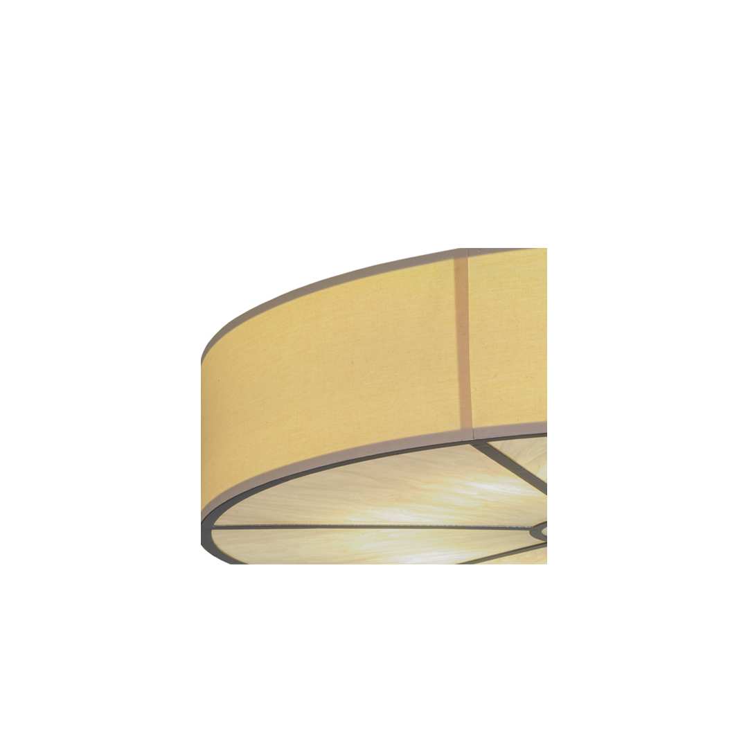 Cilindro 8 Light 48" Wide Semi-Flush Drum Ceiling Fixture with Natural Shade - Nickel Finish