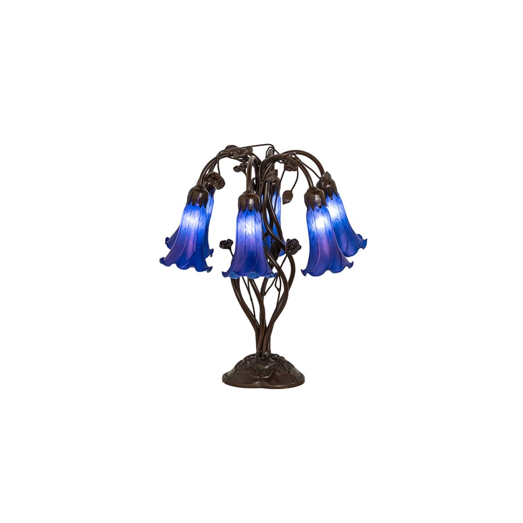 Tiffany Pond Lily 6 Light 19" Tall Buffet Table Lamp