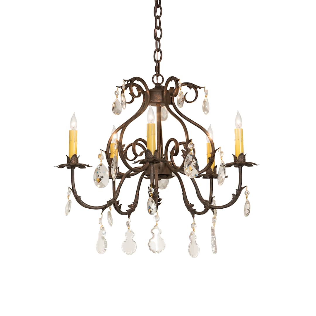 Chantilly 5 Light 24" Wide Crystal Candle Style Chandelier