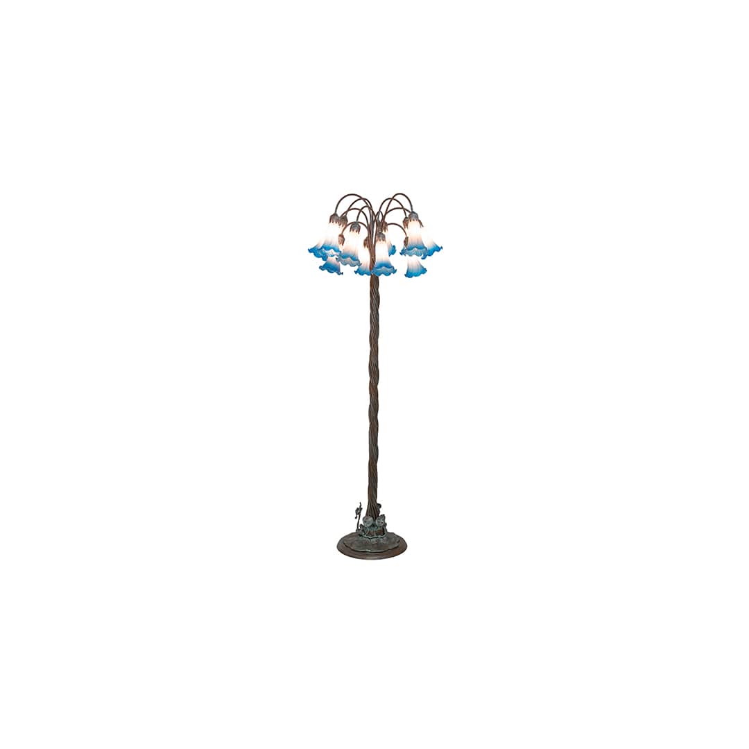 Tiffany Pond Lily 12 Light 61" Tall Buffet Floor Lamp
