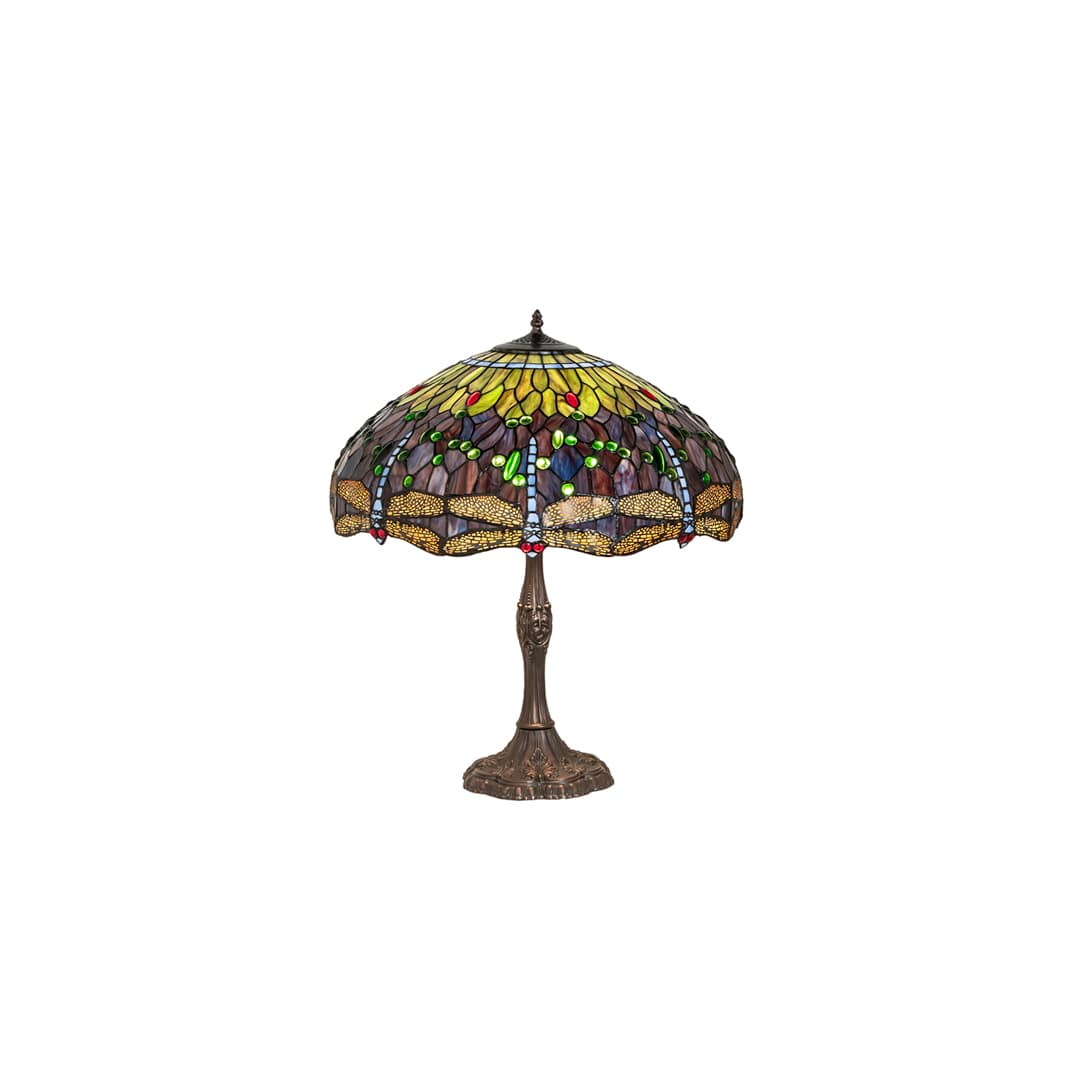 Tiffany Hanginghead Dragonfly 3 Light 26" Tall Buffet Table Lamp