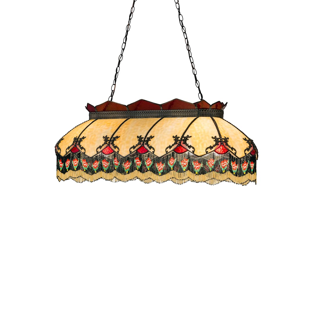 Isabella 6 Light 44" Wide Billiard Chandelier with Multi-colored Glass Shade