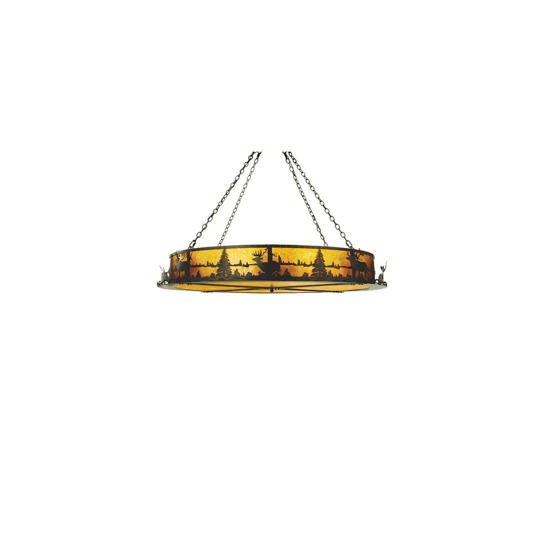 Elk at Lake 12 Light 60" Wide Pendant
