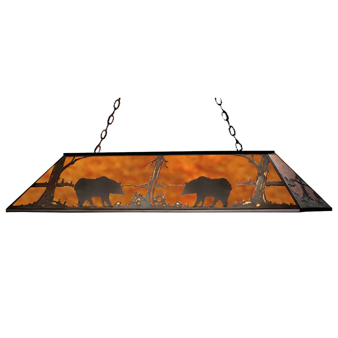 Bear at Lake 11 Light 17" Wide Linear Pendant