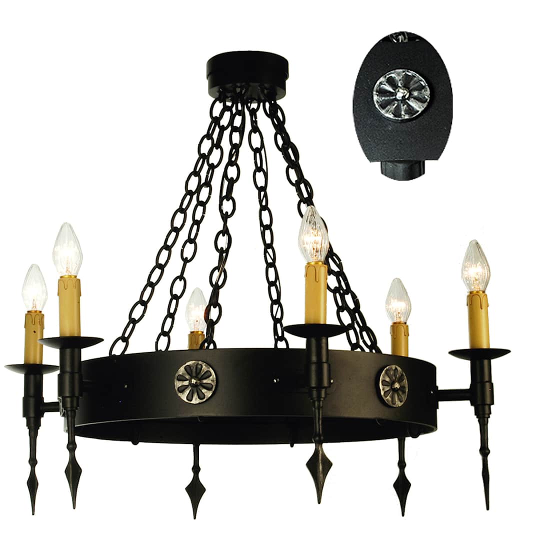 Warwick 6 Light 34" Wide Taper Candle Chandelier
