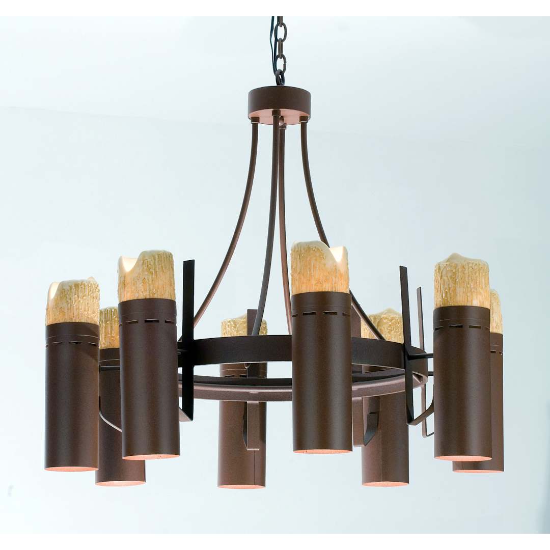 Candle Drop 8 Light 36" Wide Chandelier with Cream Acrylic Shade