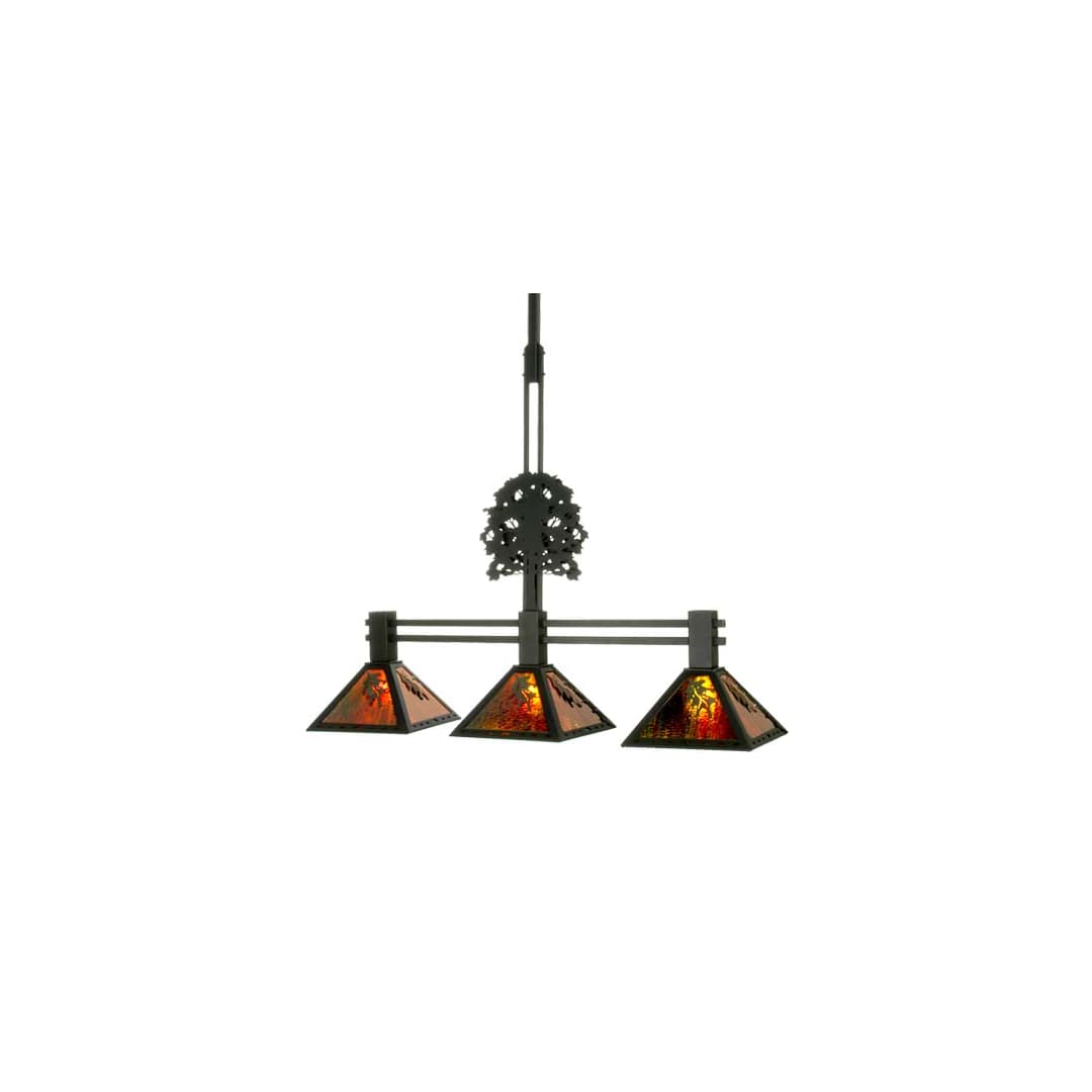 Oak Tree Oak Leaf 3 Light 12" Wide Linear Pendant