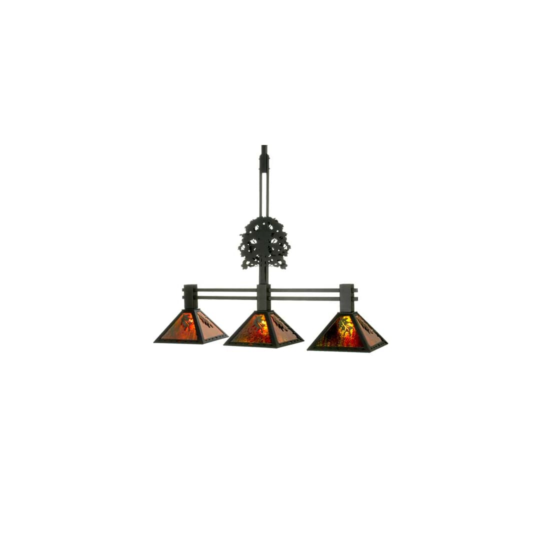 Oak Tree Oak Leaf 3 Light 12" Wide Linear Pendant