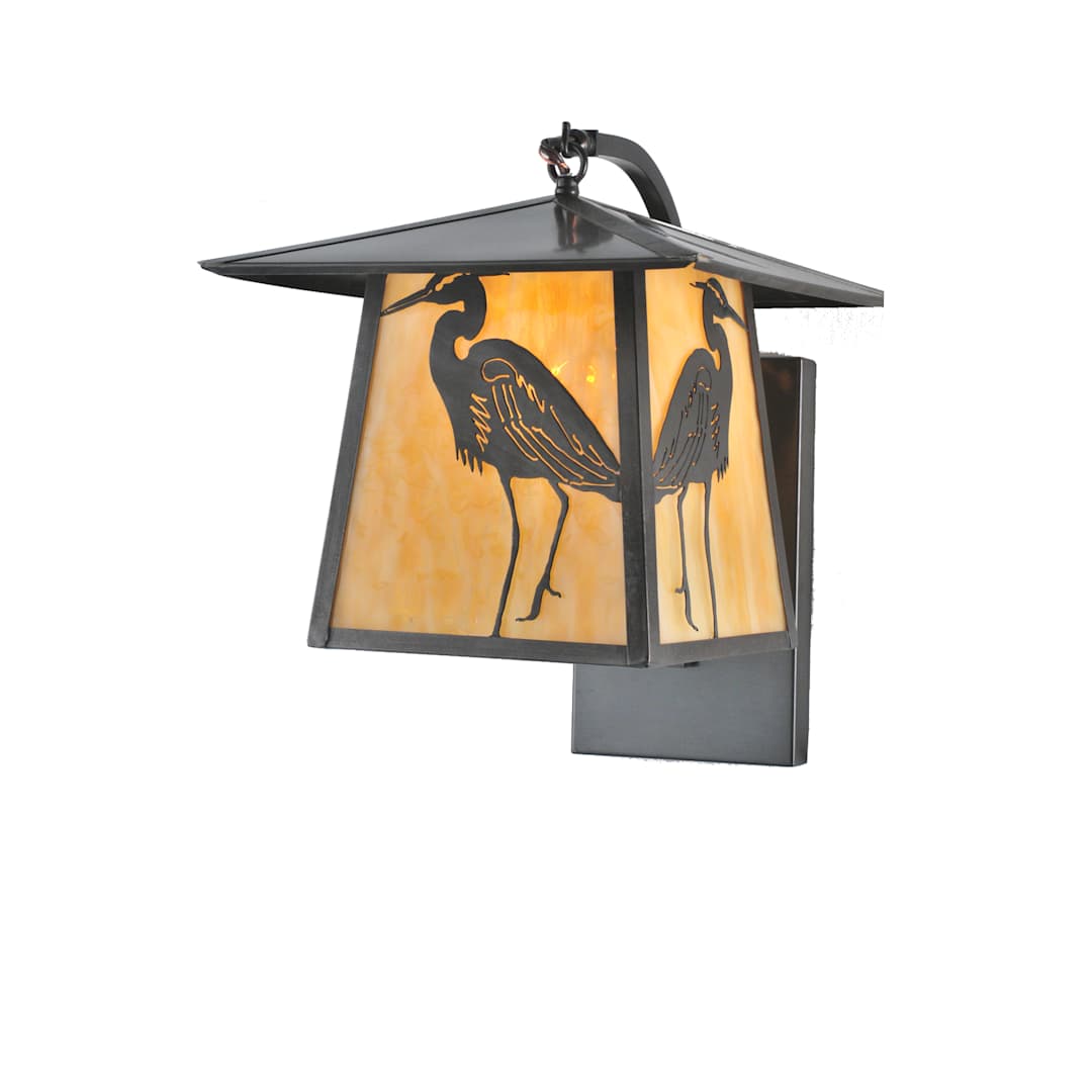 12" W Stillwater Heron Curved Arm Wall Sconce