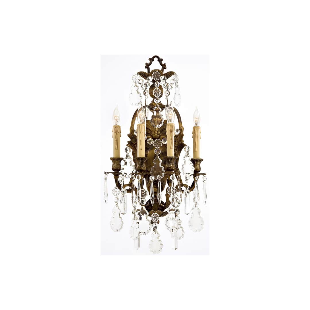 4 Light Candle-Style Wall Sconce from the Vintage / Crystal Collection
