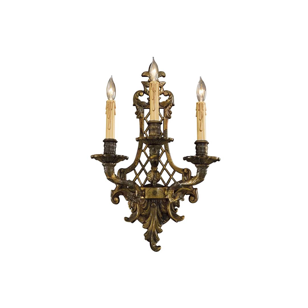 3 Light Candle-Style Wall Sconce from the Metropolitan Collection