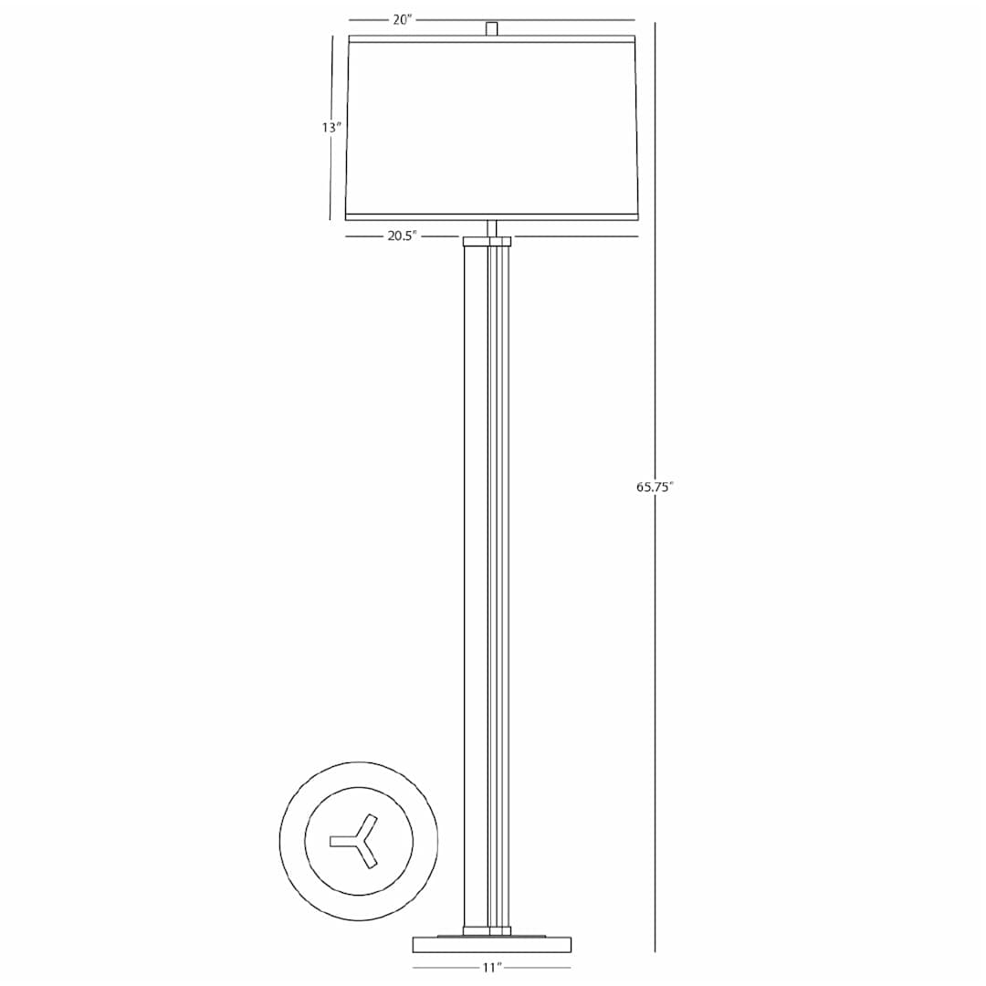 Fineas 66" Column Floor Lamp with a Fondine Fabric Shade