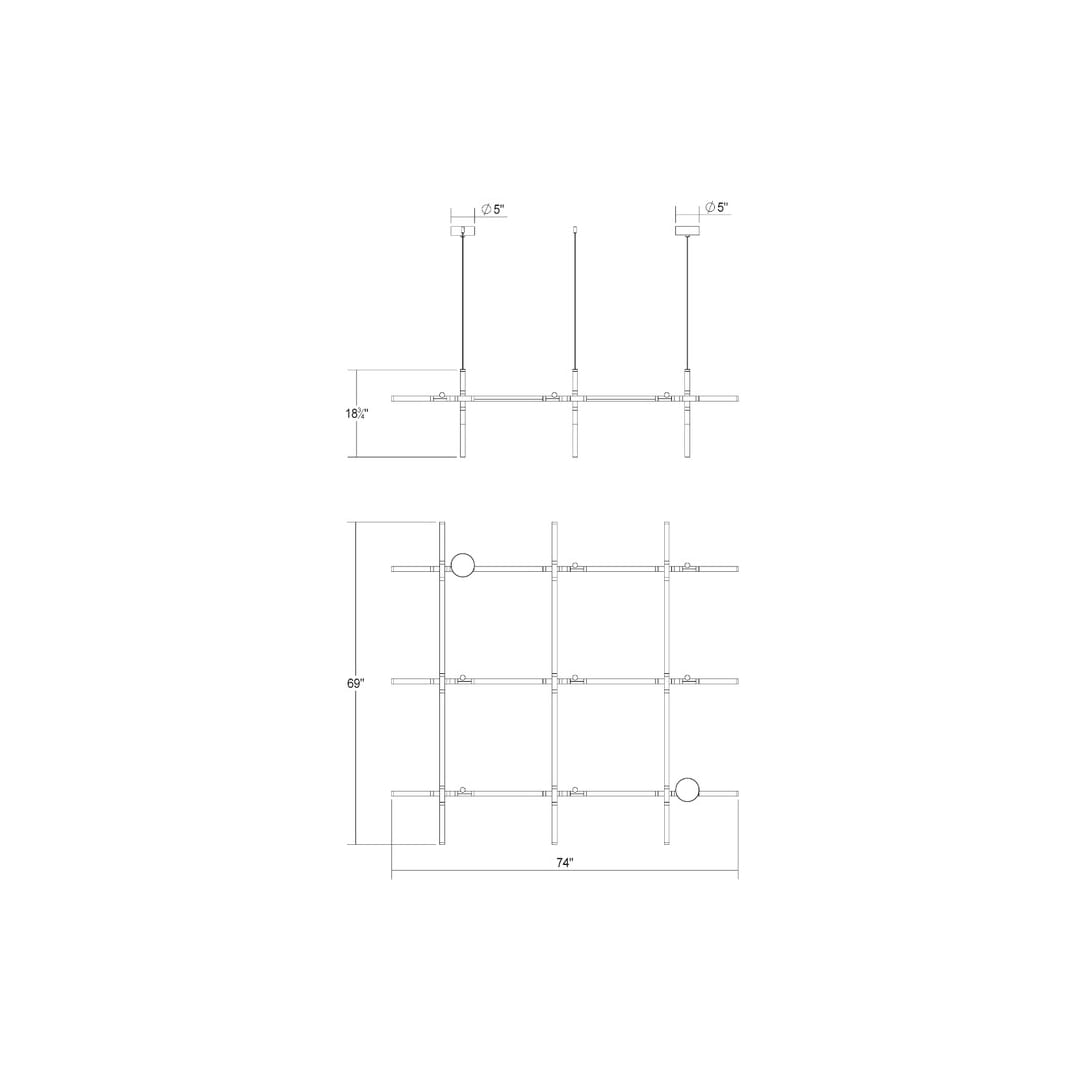 Labyrinth 75" Wide LED Abstract Chandelier