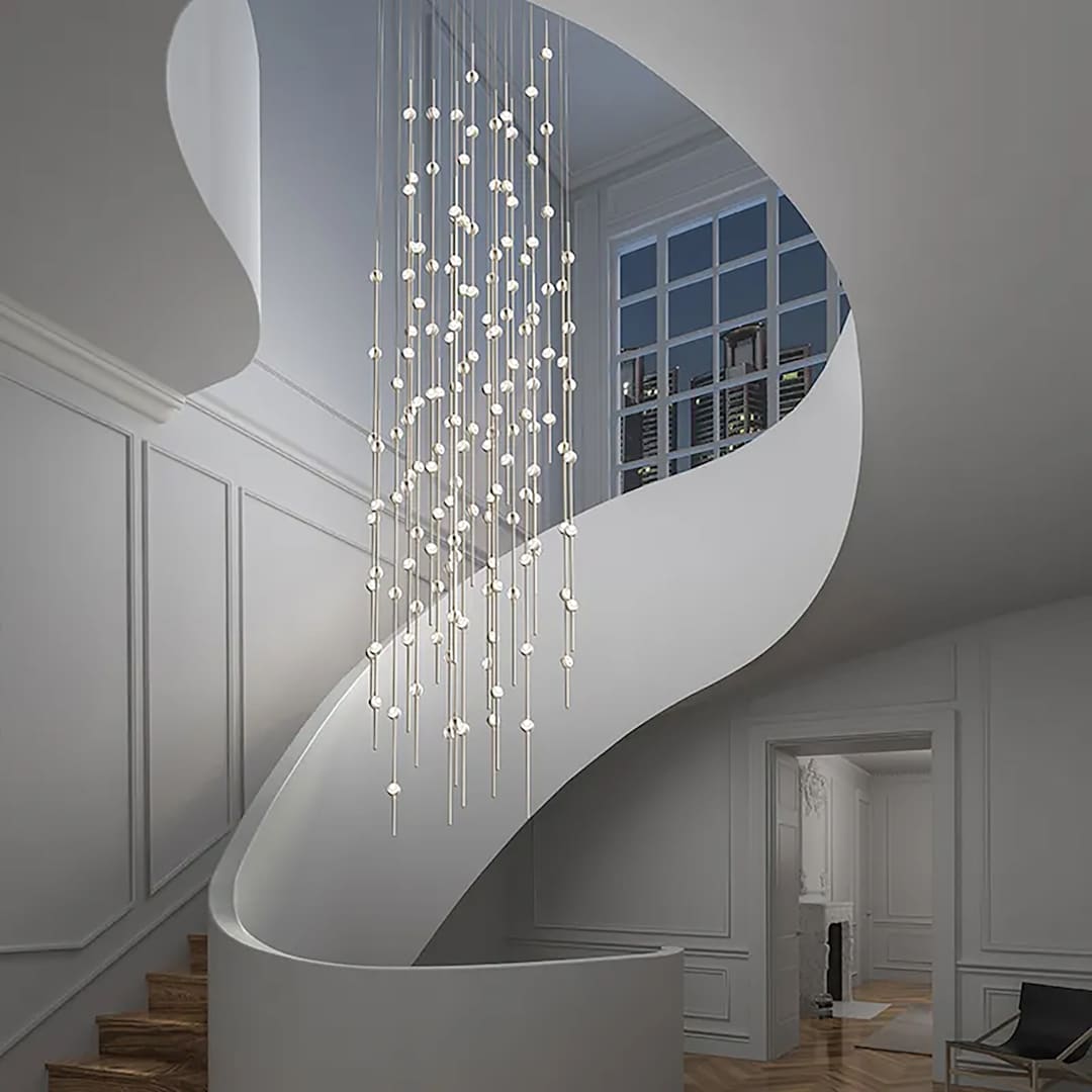 Constellation Andromeda 156 Light 25" Wide LED Abstract Multi Light Pendant with White Acrylic Shades