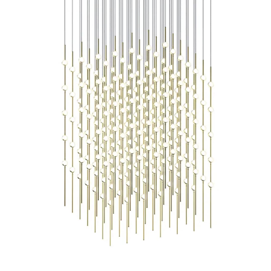 Constellation Cosmic Cube 245 Light 30" Wide LED Abstract Multi Light Pendant with White Acrylic Shades