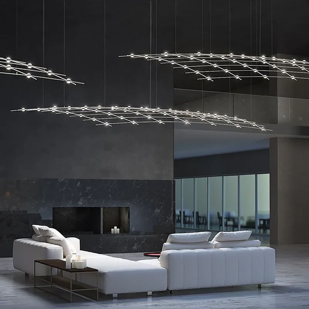 Constellation Aquarius Major 49 Light 177" Wide LED Abstract Chandelier with Optical Acrylic Shades