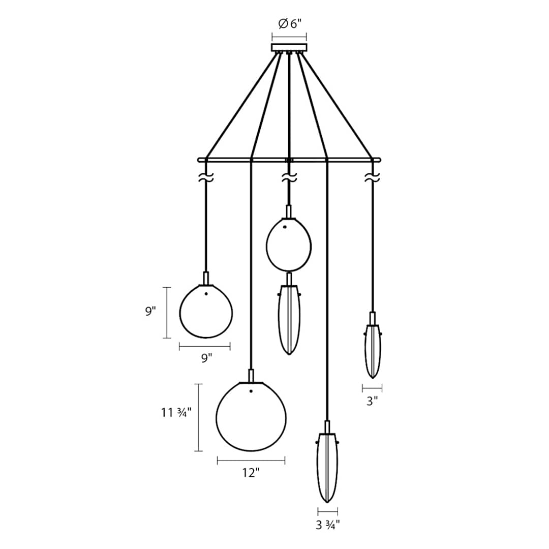 Cantina 6 Light 42" Wide Full Sized Pendant