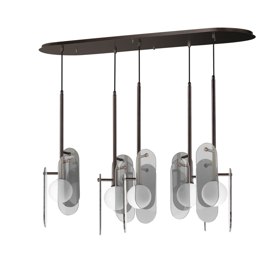 Megalith 5 Light 48" Wide LED Abstract Linear Pendant