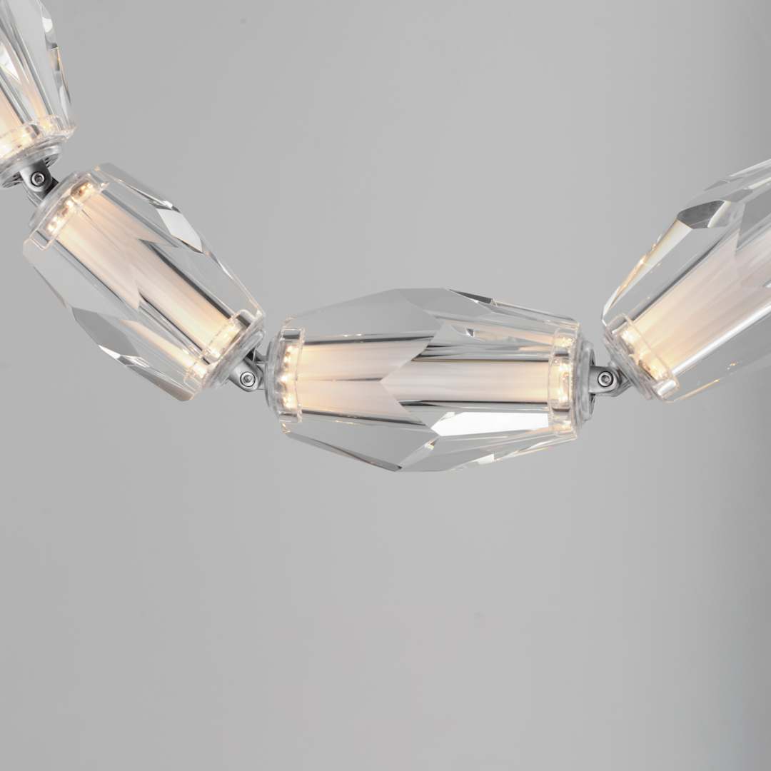 Dolce Vita 41" Wide LED Crystal Linear Pendant with Beveled Crystal Shades