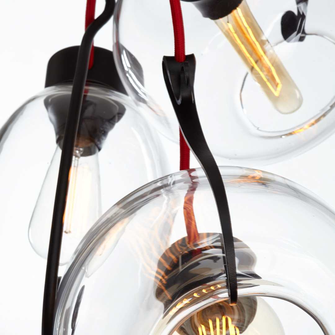 Hook, Vine and Sinker Single Light 19-5/16" Wide Multi Light Pendant with Clear Glass Shades