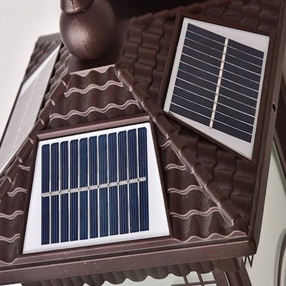 Vintage Striped Glass Waterproof LED Retro Solar Outdoor Wall Lights