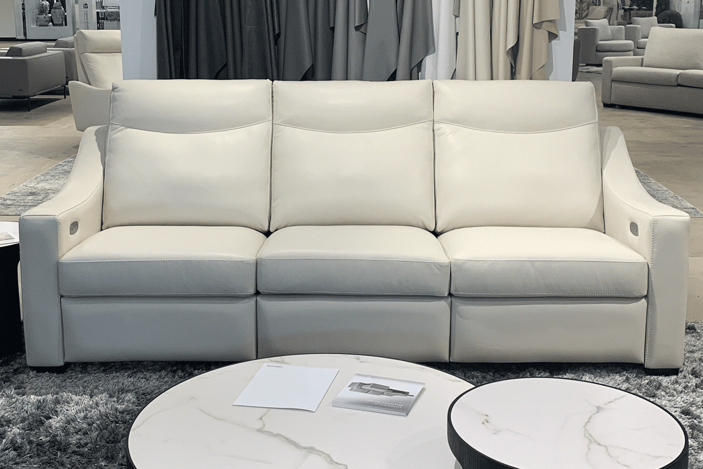Sarasota Power Sofa - Beige Leather