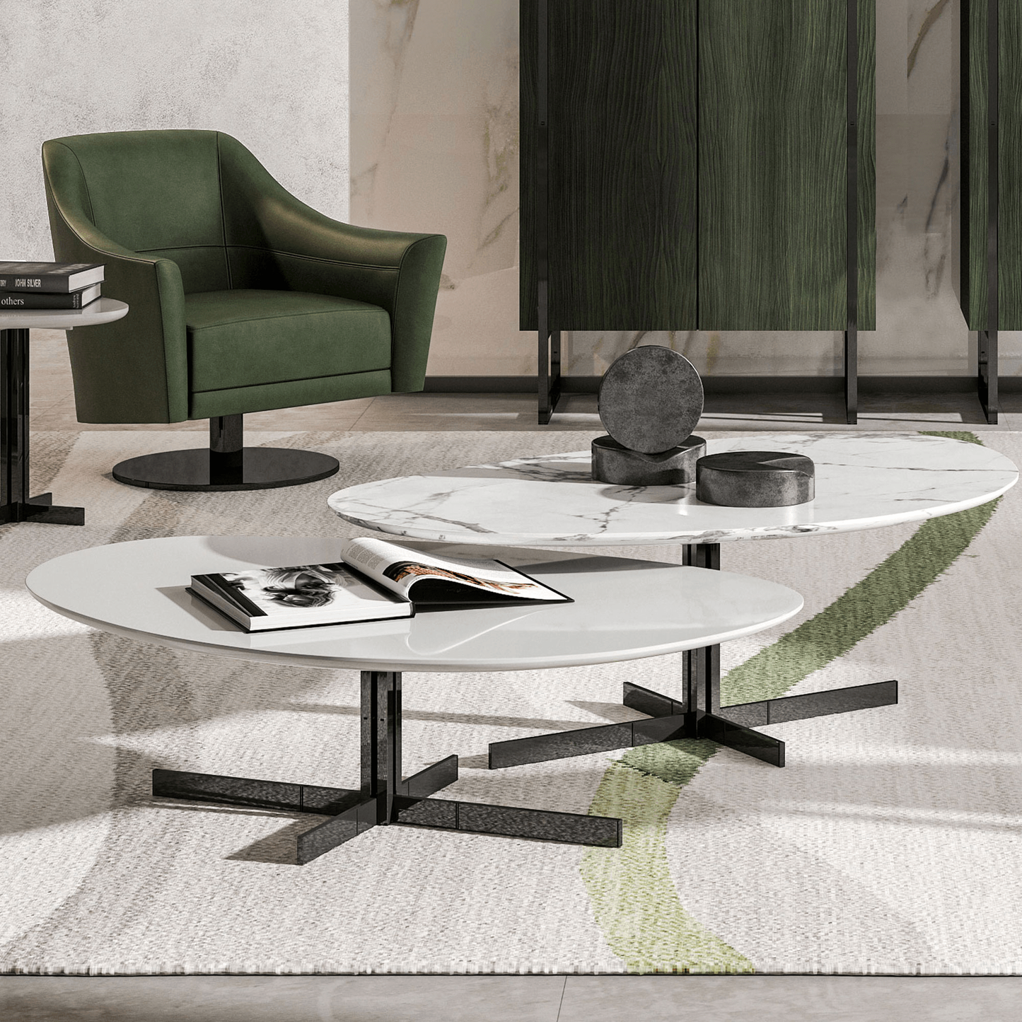 Atom Cocktail Table - Grey Marble