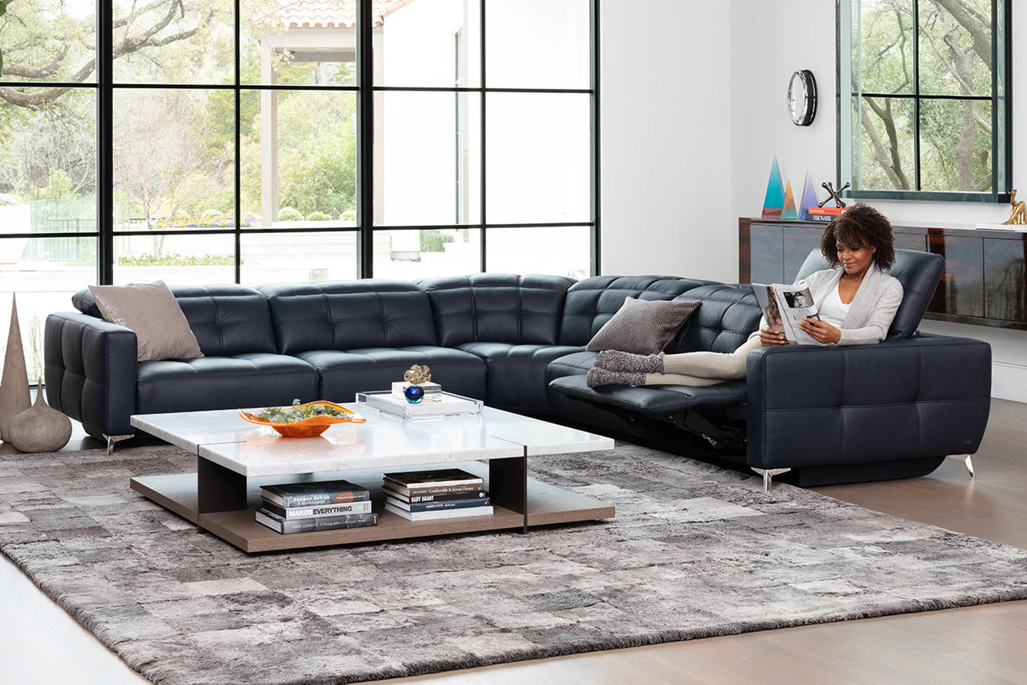 Verona Power Sectional - Burnished Bronze