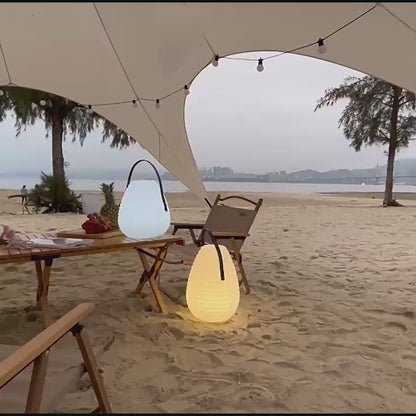 Waterproof Round LED Timing USB Rechargeable Portable Outdoor Lanterns