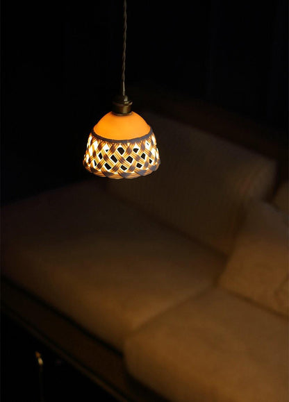 Openwork Ceramic Hanging light Pendant Lamp