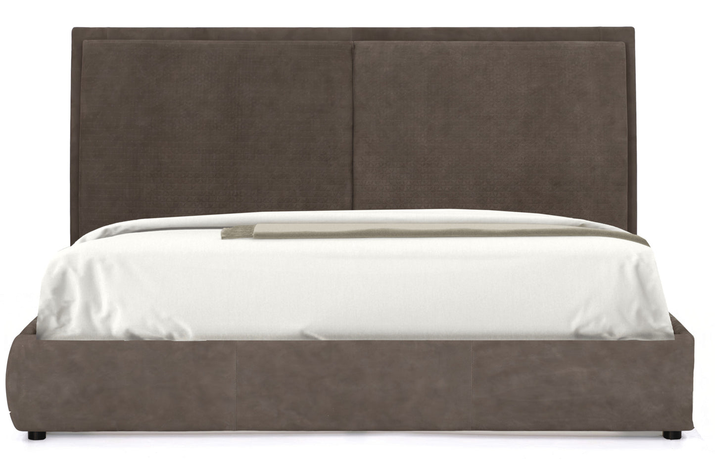 Stay King Bed - Brown Leather