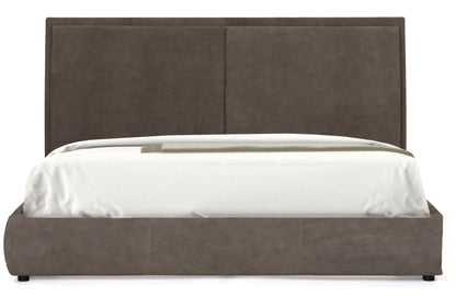 Stay King Bed - Brown Leather