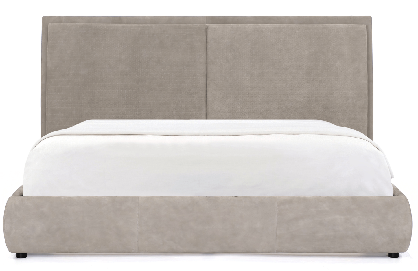 Stay King Bed - Beige Leather
