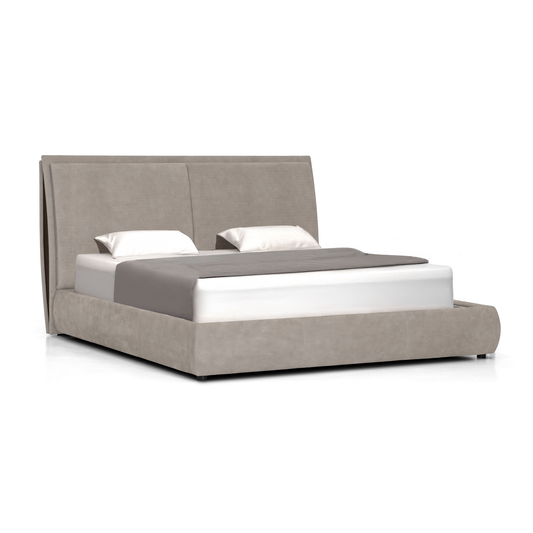 Stay King Bed - Beige Leather