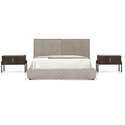 Stay King Bed - Beige Leather