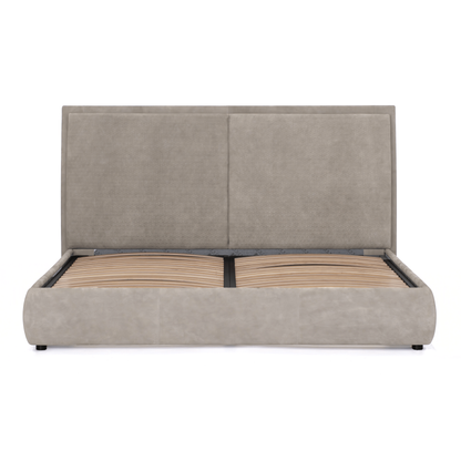 Stay King Bed - Beige Leather