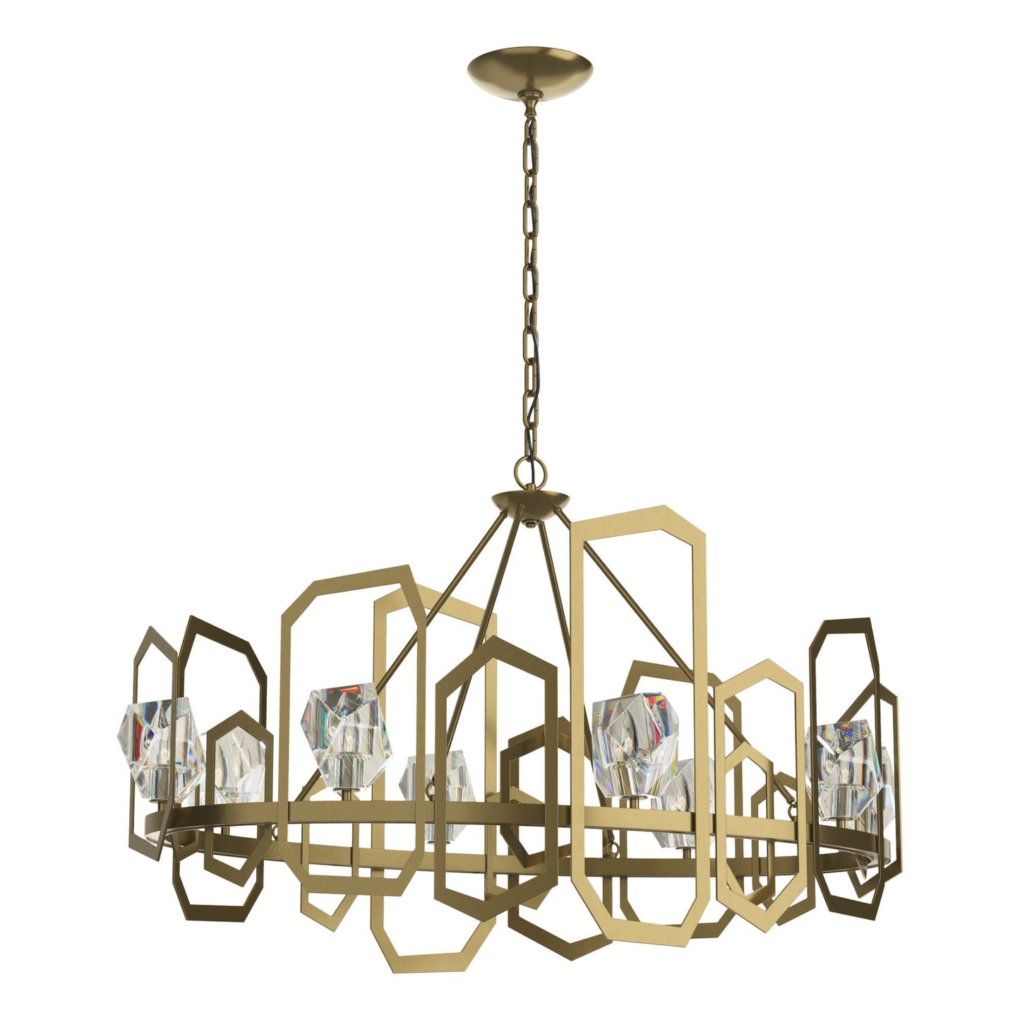 Gatsby Chandelier 8-Light Crystal in Modern Brass