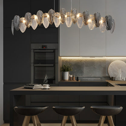 Romantic Creative Feathers Glass Three Step Dimming Modern Chandelier