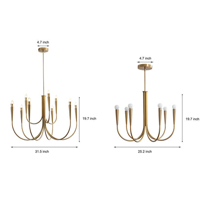 6/9-Light Retro Candlelight 3 Step Dimming LED French Style Chandelier
