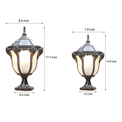 14.6-/17.7-inch H Black/Bronze Solar LED Outdoor Pier-Mount Post Light