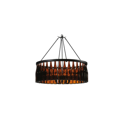 Tuscan Vineyard 12 Light 1 Tier Wine Bottle Drum Chandelier