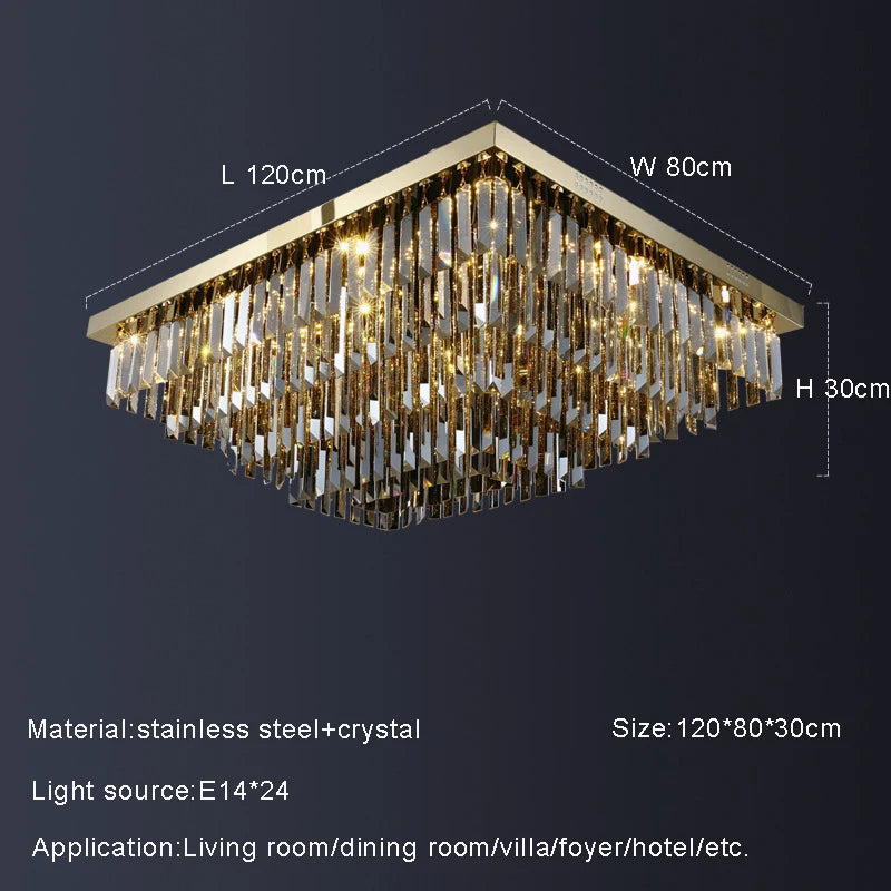 Gio Smoke Grey Crystal Ceiling Chandelier