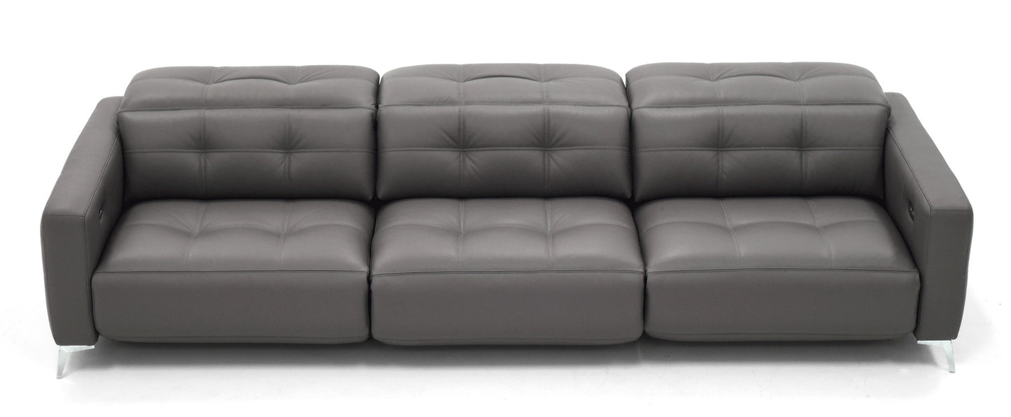 Verona Power Sofa - Grey Leather