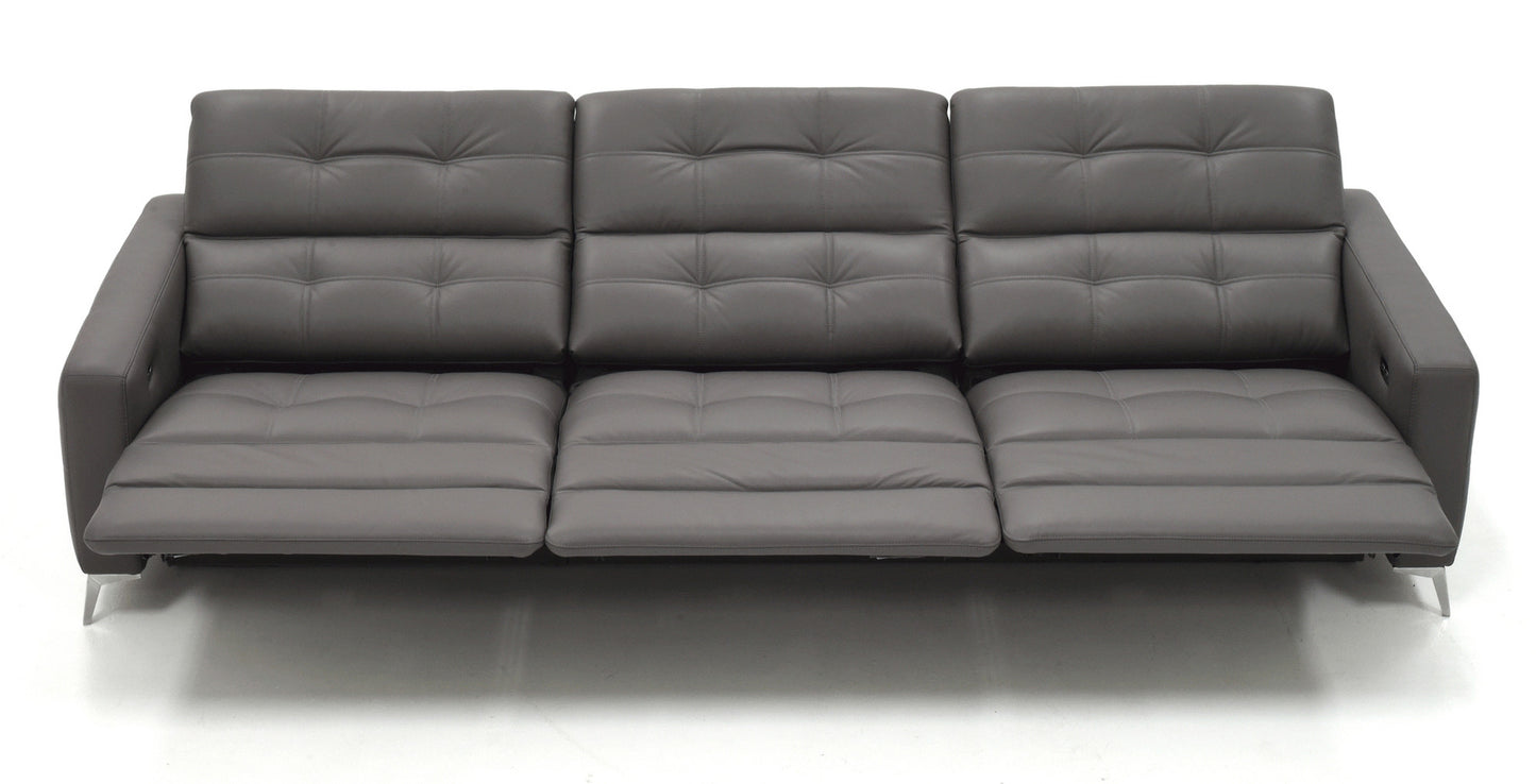 Verona Power Sofa - Grey Leather