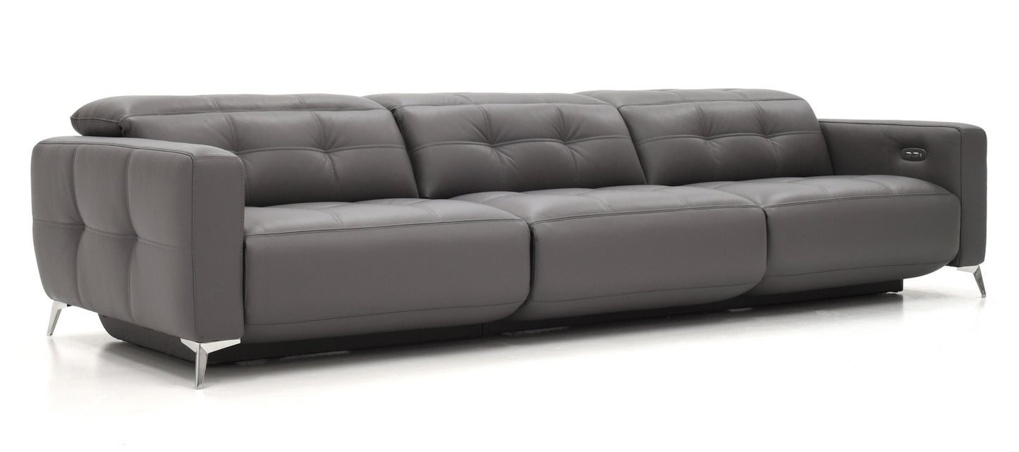 Verona Power Sofa - Grey Leather