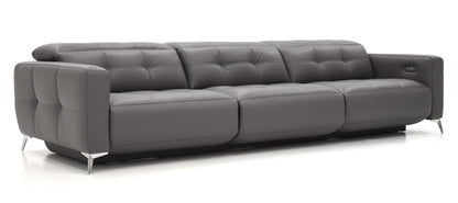 Verona Power Sofa - Grey Leather